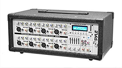 Pyle 8-Channel Bluetooth Audio PA Mixer [Multi-Source Audio Control] Powered System | Balanced Microphone & Line Inputs | USB/SD Readers | 5-Band Graphic EQ (PMX840BT)