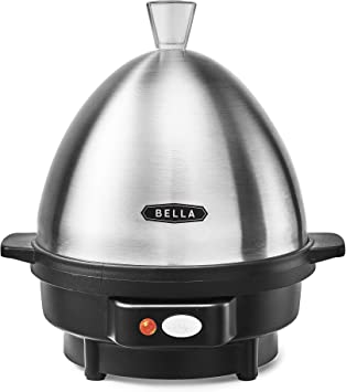 BELLA Rapid 7 Capacity Electric Egg Cooker for Hard Boiled, Poached, Scrambled or Omelets with with Auto Shut Off Feature, One Size, Stainless Steel