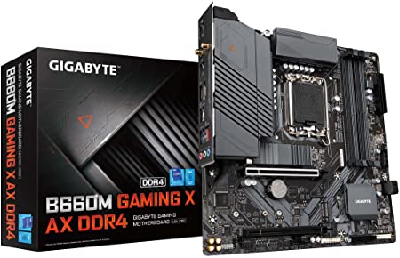 GIGABYTE B660M Gaming X AX DDR4 (B660/ Intel/LGA 1700/ M-ATX/ DDR4/ Dual M.2/ PCIe 4./ USB 3.2 Gen2 Type-C/WiFi 6 802.11ax/ 2.5GbE LAN/Gaming Motherboard)