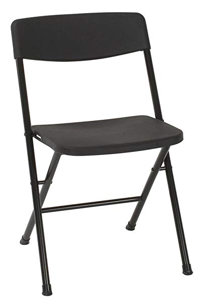 Cosco Resin 4-Pack Folding Chair Molded Seat Back, Black