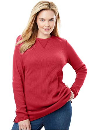 Woman Within Plus Size Thermal Sweatshirt