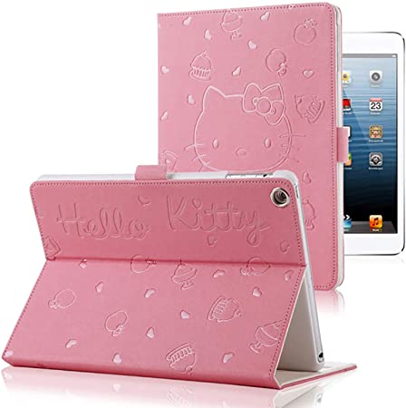 iPad 9.7 2018/2017 Case,iPad Air 1 Air 2 Case,Cartoon Hello Kitty Pattern Magnetic Stand Smart Cover with Auto Sleep Wake,Hard PC Protective Back Cover for Womaen,Girl,Kids (iPad 9.7 inch, Pink)