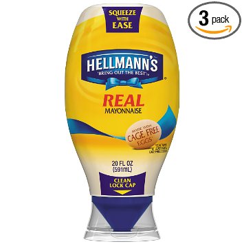 Hellmann's Real Mayonnaise, Squeeze 20 Ounce (Pack of 3)