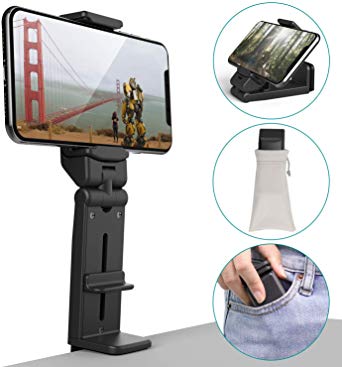 Phone Stand Holder Klealook Universal Cell Phone Mount 360 Degree Rotating Adjustable Phone Clamp Compatible with iPhone X/XS/8Plus Android Google Phones for Airplane Trays Desk Bed Cabinet