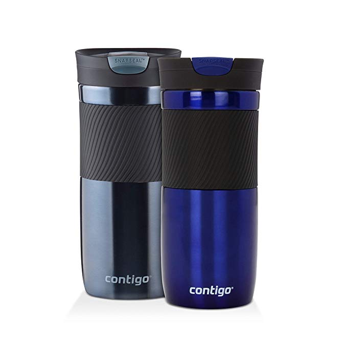 Contigo SnapSeal Byron Vacuum-Insulated Stainless Steel Travel Mug, 16 oz, Deep Sea and Stormy Weather