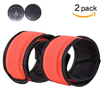 2nd Generation LED Salp Armband ,35cm Glow Bracelets with Replaceable Battery,4 Models (Always bright / Quick Flashing / Strobe/ Off) Glow Band for Running Concert Camping Nightclub (Pack of 2)