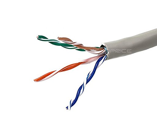 Monoprice 1000-Feet 24AWG Cat5e 350MHz STP Solid In-Wall Rated (CM) Bulk Ethernet Bare Copper Cable, Gray (100894)