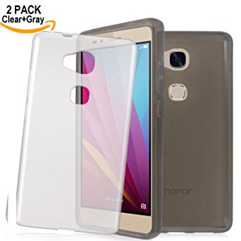 Honor 5X Case,Shalwinn 2 PACK Premium TPU Case for Huawei Honor 5X (Crystal Black Clear)