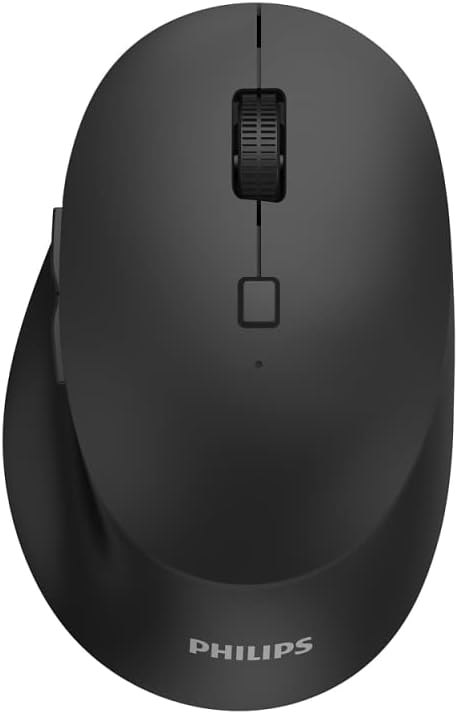 PHILIPS SPK7607B/00 Wireless Mouse, 2.4GHz BT3.0 BT5.0 - Black, 7607