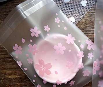 ONOR-Tech 100 PCS Lovely Cute OPP Self Adhesive Cookie Bakery Candy Biscuit Treat Gift Diy Plastic Bag (Flower)