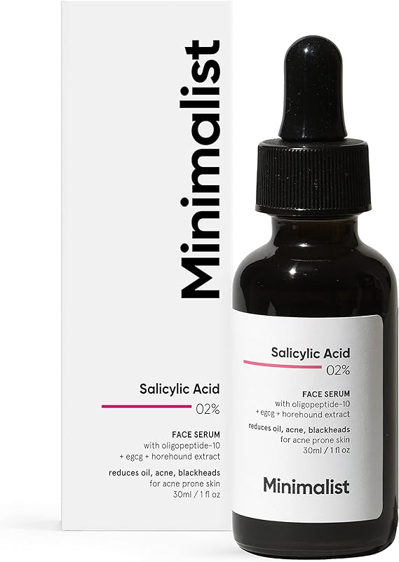 Minimalist 2% Salicylic Acid Serum For Acne, Blackheads & Open Pores | Reduces Excess Oil & Bumpy Texture | BHA Based Exfoliant for Acne Prone or Oily Skin, Transparent, 30 ml (Pack of 1)