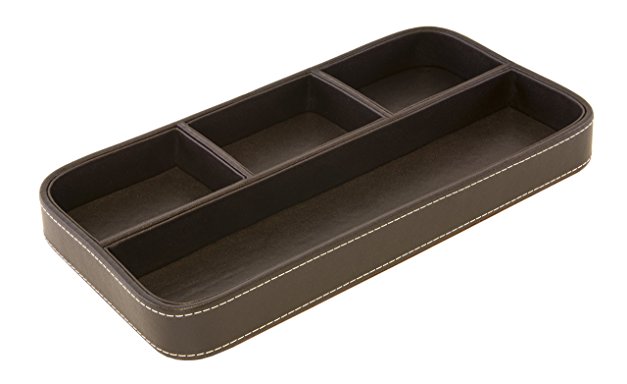 OSCO Faux Leather Tray Organiser - Brown