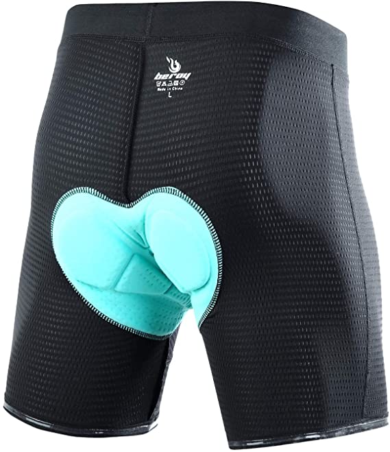 beroy Men's Cycling Underwear 3D Padded Cycle Undershorts MTB Bike Shorts Anti-Slip Design