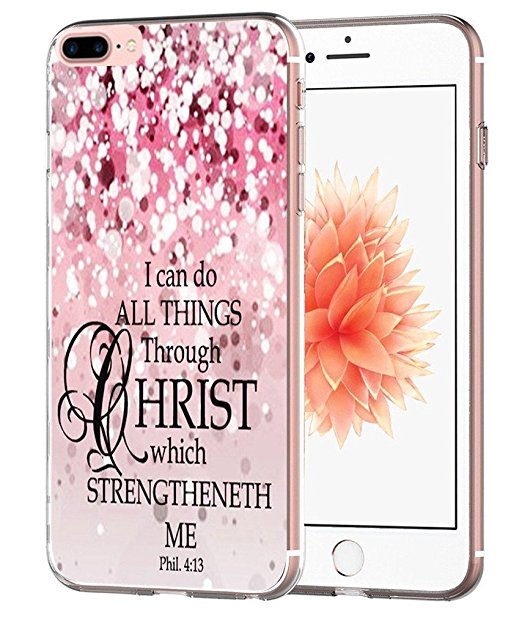Iphone 7 Plus Case Bible Verse Protective - Iphone 8 Plus Case - Topgraph [Soft Tpu Slim Fit Protective] Apple Iphone 7 Plus Iphone 8 Plus Protective Bumper Cover Christian Jesus Clear Soft Tpu