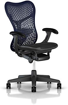 Herman Miller Mirra 2 Task Chair: Standard Tilt - Fixed Seat Depth - Non-Adj Back Support - TriFlex Back - Fixed Arms - Graphite Base & Frame