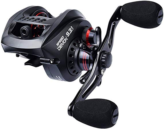 KastKing Speed Demon Baitcasting Reels,High Speed 9.3:1 Gear Ratio Fishing Reel,13.2 Lb Carbon Fiber Drag Baitcaster,Updated Version.