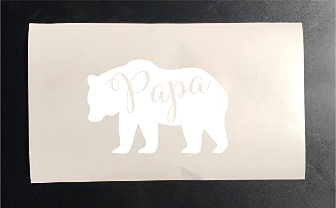 Papa Bear Iron on Heat Transfer Stencils for Shirts Clothes (White)