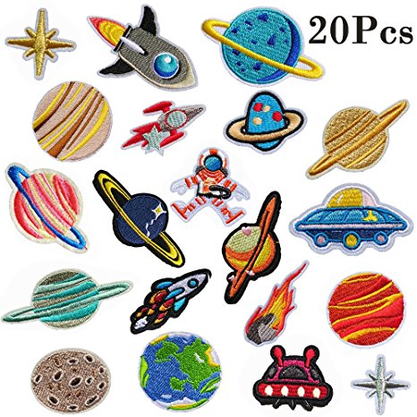 Iron On Patches - 20 Pcs DIY Sew Decoration Appliques Stickers Embroidery Patches Cloth, Repair the Hole Stick