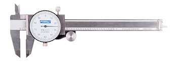 Fowler Dial Caliper with Range Shockproof (White Dial), Silver, 4 to 4.9 Inches (520087041)