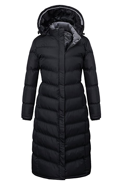 u2wear Women's Water Resistance Puffer Winter Full Length Coat with Hood