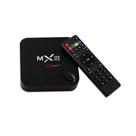 SusayTM MX3 Android TV BOX 4K Quad Core XBMC 140 Android 44 KitKat 8GB HDD 1GB RAM WiFi MXIII Streaming Internet Media Player