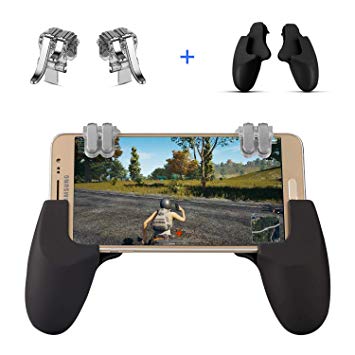 Mobile Controller - Cellphone Game Trigger/Mobile Game Controller Compatible with Android, L2R2 Sensitive Shoot Mobile Phone Joystick (2 Triggers 2 Grips)