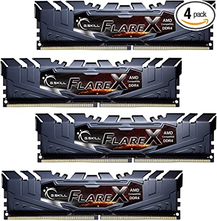 G.SKILL 64GB (4 x 16GB) Flare X Series DDR4 PC4-25600 3200 MHz 288-Pin Desktop Memory Model F4-3200C16Q-64GFX