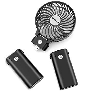 OPOLAR 10400mAh Battery Operated Fan, Portable Handheld Fan 10-40 Hours Working Time,3 Setting, Strong Wind,Foldable Design Travel,Camping Outdoor Activities(White)