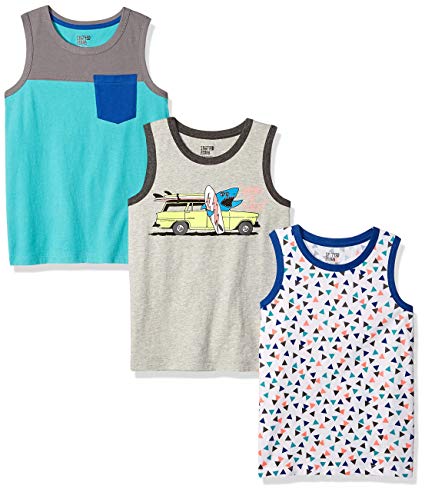 Amazon Brand - Spotted Zebra Boys' Toddler & Kids 3-Pack Sleeveless Tank Tops