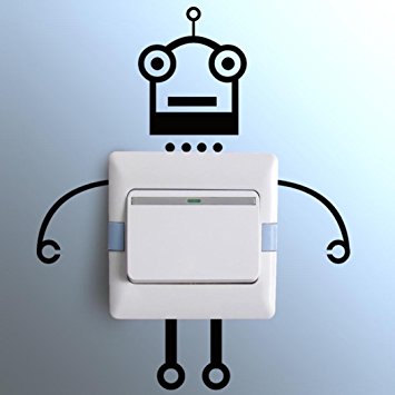 Ussore Wall Stickers Robot switch stickers Light Switch Decor Decals Art Mural Baby Nursery Room Bedroom