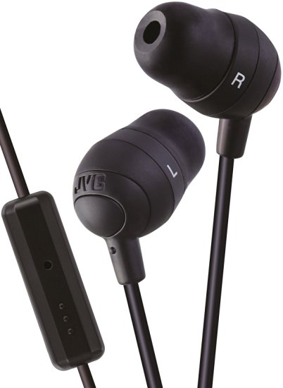 JVC HAFR37 Marshmallow In-Ear Headphones with Remote and Microphone - Black