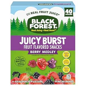 Black Forest, Juicy Burst, Fruit Flavored Snacks, Berry Medley Flavors, A Juicy Burst of Natural Flavors, Made with Real Fruit Juice, Halloween Treats Variety Pack Trick-or-Treat Assortment, 0.8 oz 40 ct