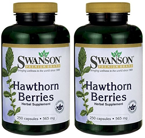 Swanson Premium Hawthorn Berries 565 mg -- 2 Bottles each of 250 Capsules