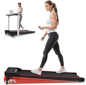 Treadmill-Walking Pad-Under Desk Treadmill-3 in 1 Folding Treadmill-Treadmills for Home-Black Red