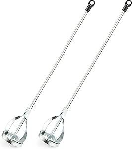 Navaris 2X Zinc Plated Paint Mixing Paddle - Rustproof Heavy Duty Paint Plaster Mixer for Standard Drills - Whisk Tool Painting and Plastering Mixer