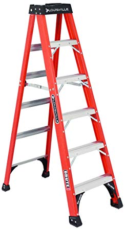 Louisville Ladder 7-Foot Fiberglass Step Ladder, 375-Pound Capacity, FS1407HD