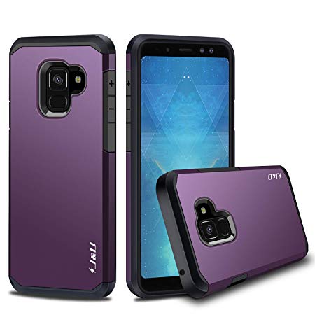 J&D Case Compatible for Galaxy A8 2018 Case, Heavy Duty [Dual Layer] Hybrid Shock Proof Protective Rugged Bumper Case for Samsung Galaxy A8 (Release in 2018) Case - [Not for Galaxy A8 Plus 2018]