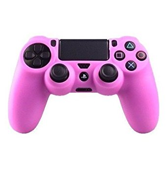 Goliton 2X Silicone rubber soft case Gel skin cover for Sony PlayStation 4 PS4 Controller -Pink