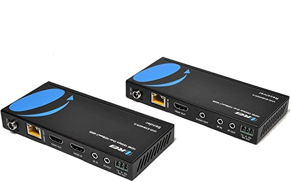 OREI HDMI Extender HDBaseT UltraHD Over Single CAT5/CAT6 Cable 4K @ 60Hz with HDR & IR Control - Up to 130 Ft - Zero Latency - Power Over Cable