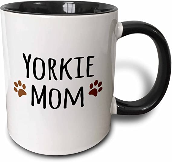 3dRose Yorkie Dog Mom Mug, 1 Count (Pack of 1), Black