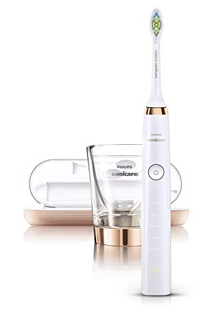 Philips Sonicare Diamond Clean Classic Rechargeable Toothbrush w/Deep Clean Mode with Sensitive Brush Heads, Rose Gold, HX9392/96