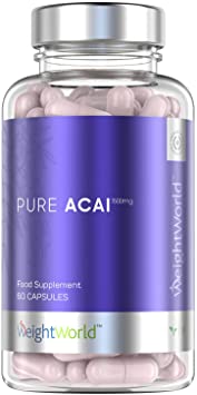 Pure Acai Berry Tablets - 1500mg Strength Berry Extract - Natural Freeze Dried Acai Berries for Diet & Detox, High Vitamin Complex & Antioxidant Supply Supplement - 60 Acai Berry Capsules