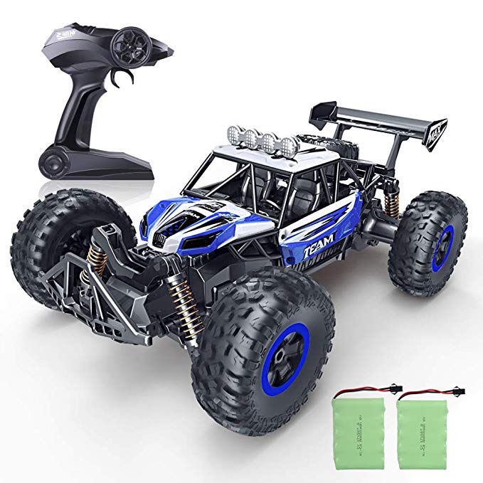 RC Car, SPESXFUN Newest 2.4 Ghz High Speed Remote Control Car 1/16 Scale Off Road RC Trucks with Two Rechargeable Batteries, Racing Toy Car for All Adults & Kids(Blue)
