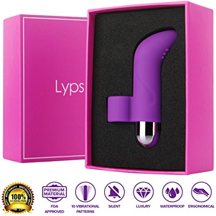 Lyps Layla: Finger Massager (USB Charged) With 10 Vibrational Settings - Waterproof & Quiet, Purple