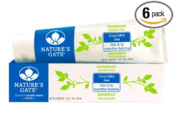 Natures Gate Natural Toothpaste Cool Mint Gel 5-Ounce Tubes Pack of 6