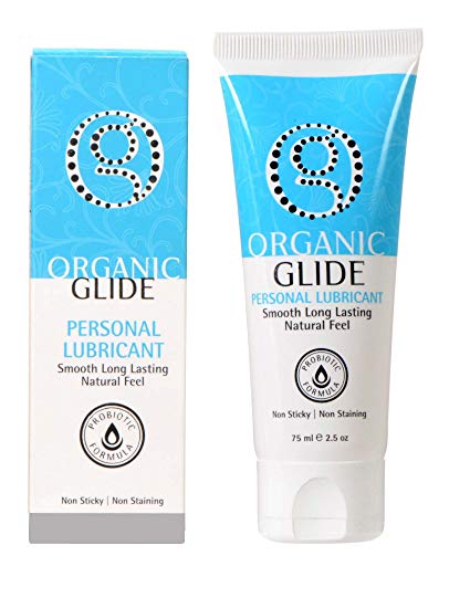Organic Glide Probiotic All Natural Personal Lubricant 2.5oz Tube Edible Lube, FDA Cleared (2-Pack)