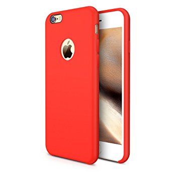 iPhone 6s plus Case, TORRAS [Love Series] Liquid Silicone Rubber iPhone 6 Plus/ iPhone 6S Plus Soft Microfiber Cushion Shockproof Case (5.5 inches)- Red