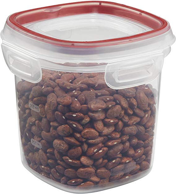 Rubbermaid Lock-Its Food Storage Canister with Easy Find Lid, 3.7 Cup, Chili Red 1784542