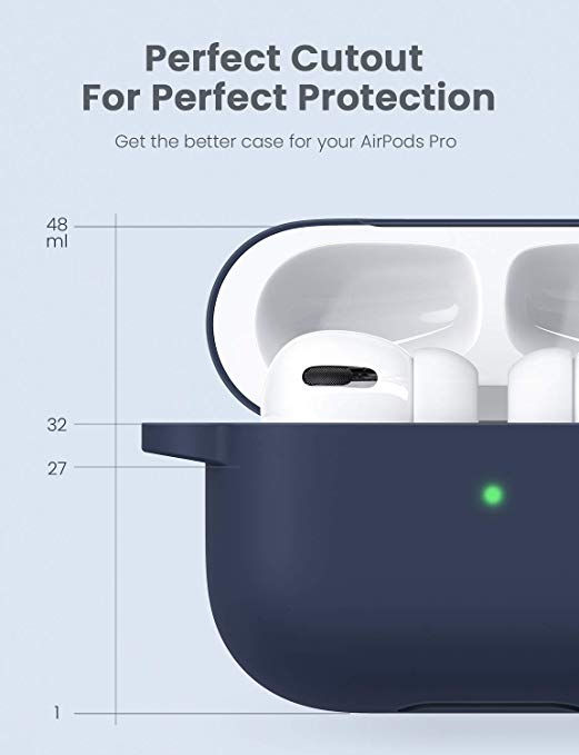 Lisen AirPods Pro Case, [Pricise Cutout] Premium Silicon AirPods Pro Cover Shock-Proof & Anti-Slip Protective Case with Carabiner for AirPods Pro, [Integrated Design] Case Compatible with AirPods Pro