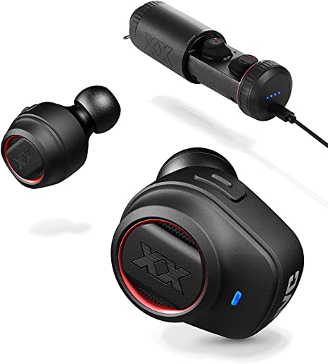 JVC XX True Wireless Earbuds, Bluetooth connectivity, Extreme Deep Bass Ports, Tough Housing Protection & Durable Body, Bass Boost, Voice Assistant Compatible, Up to 3 9 Hours Battery Life - HAXC70BTR